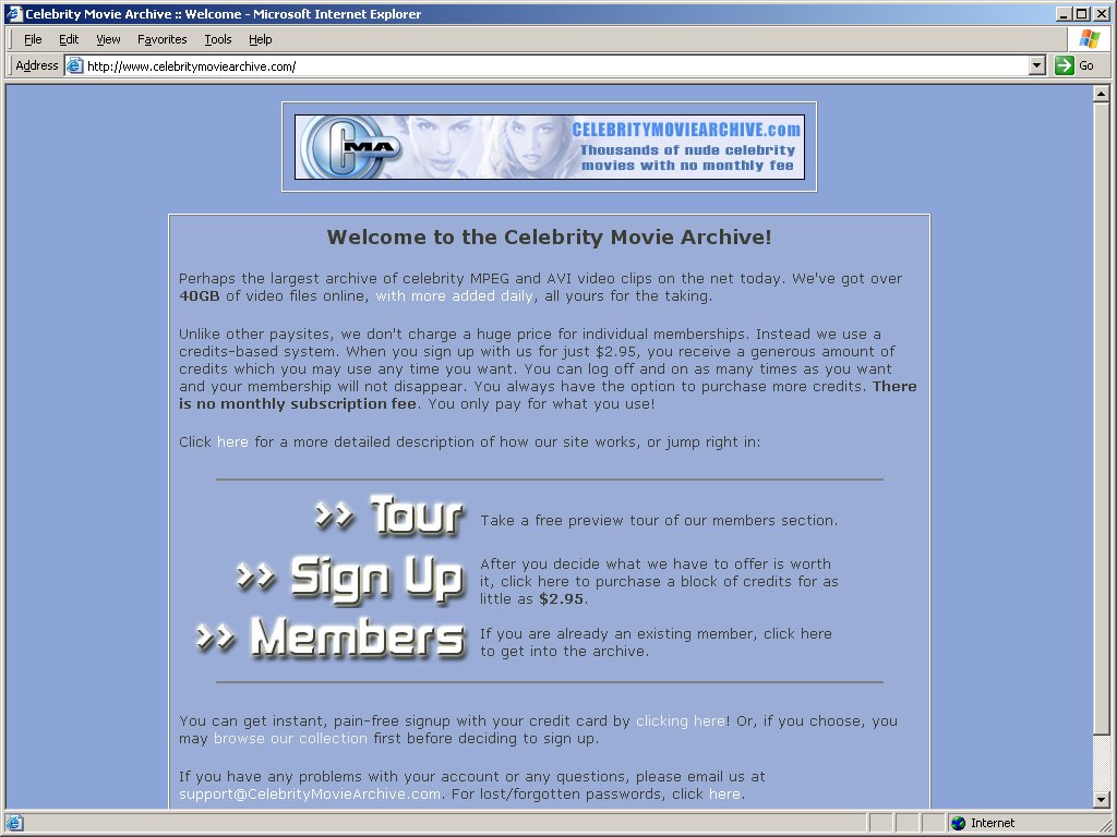 Celebrity Movie Archive screenshot number 1