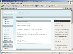Members area screenshot from Pretty Girls Pee - click to enlarge